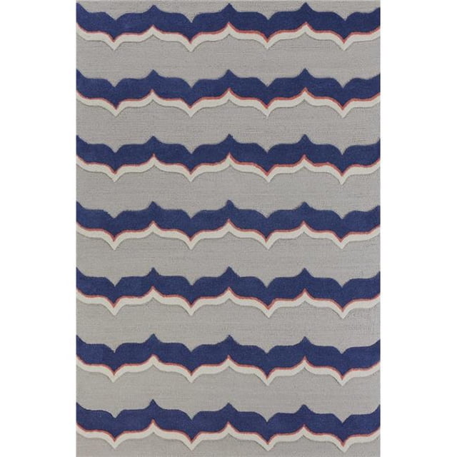HomeRoots 352945 5 x 7 ft. Wool Putty & Indigo Area Rug