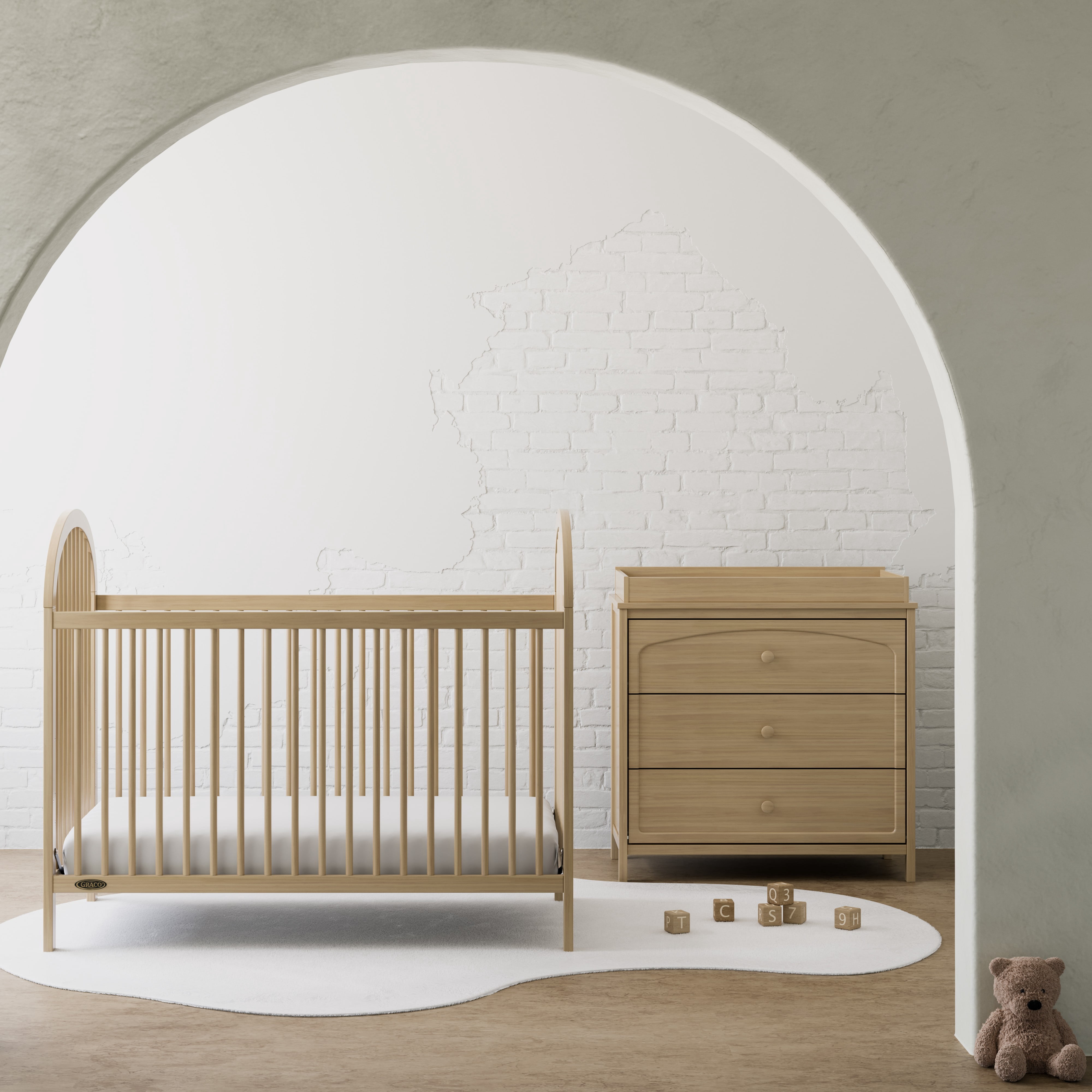 Graco Olivia 3 Drawer Chest with Infant Changing Topper, Driftwood