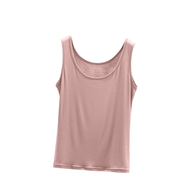 Ashirexll Hauts Sans Manches pour Femmes Couleur Unie Col Rond Ample Mince Chemisiers de Pyjama Sans Manches