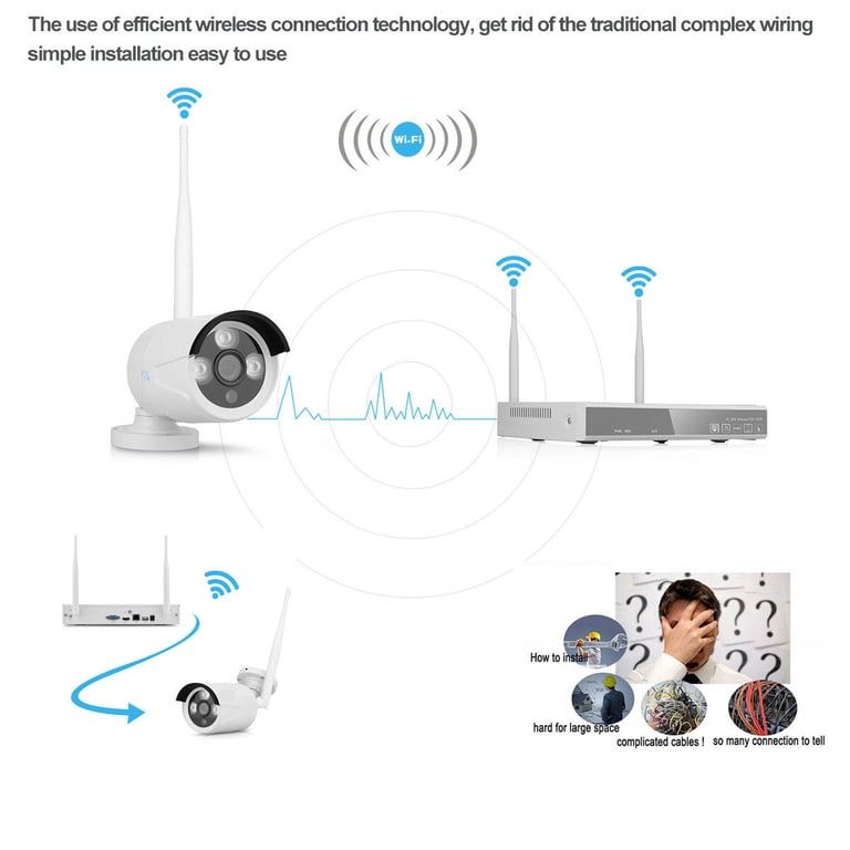 4CH Wifi Wireless Home Security Camera System NVR 960P CCTV IR
