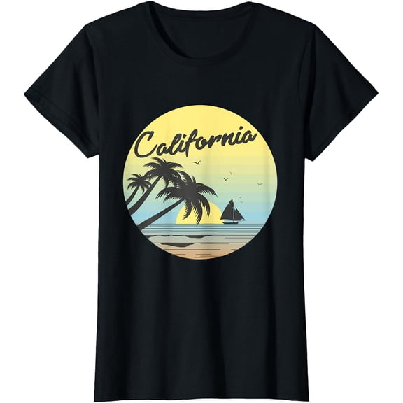 Retro California Surf Vintage Beach Cali 70s Venice Palm Sun T-Shirt