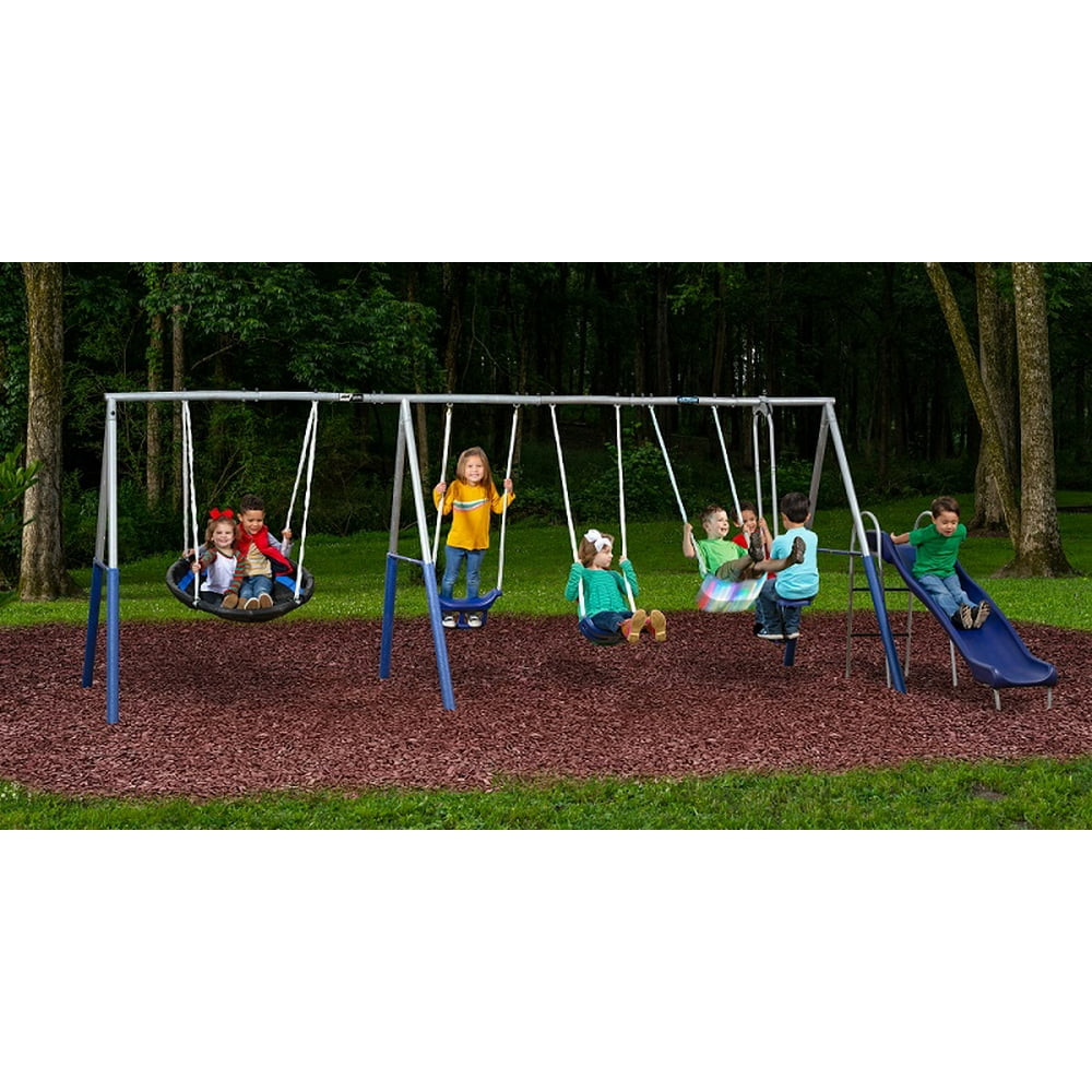 XDP Recreation Fun Forever Galvanized Swing Set with Lightup Firefly