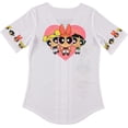 thumbnail image 2 of Powerpuff Girls Women's Baseball Jersey, Blossom Bubble & Buttercup Baseball Shirt White – M, 2 of 7