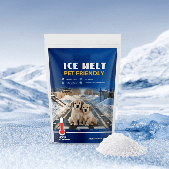 Ice Melt, Pet Safe Ice Melt, Premium Snow Melter, Pure Magnesium Chloride, Safer for Pets, Concrete, Effective to -35°F, 1 Pack