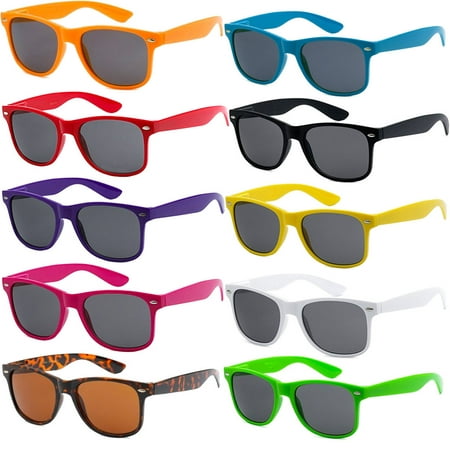 10 PACK PAIR BULK LOT Retro 80's Sunglasses Wholesale Nerd Party Favor Assorted