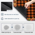 thumbnail image 3 of Thanksgiving Fall Dish Drying Mats for Kitchen Counter, Botanical Border Green Maple Leaf Orange Black Plaid Absorbent Coffee Bar Mat with Non-slip Rubber Backed Quick Drying Dish Rack Pad 16"x24", 3 of 9