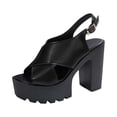 thumbnail image 2 of Women's Sandles Sandal Oofos Women's Fashionable And Casual Versatile Fish Mouth Wrap-Around Spring And Summer Thick-Soled High-Heeled Sandals Black, 2 of 7
