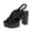Black, variant on White Womens Platform High Heel Sandals Wrap Strap Fish Mouth Summer Casual Comfortable Footwear
