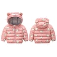 thumbnail image 4 of 2-7T Winter Hooded Down Coats for Kids Baby Boys Girls Dinosaur Light Puffer Padded Jacket with Bear Ear Toddler Snow Outerwear, 4 of 9