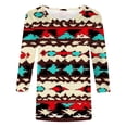 thumbnail image 4 of SOOMLON Womens 3/4 Length Sleeve Tops Plus Size Tunic Cotton Vintage Tops Casual Crew Neck Shirts Funny Ethnic Graphic T Shirts 2025 Trendy Spring Summer Ladies Tops Loose Fit Outfits Pullover XL, 4 of 5