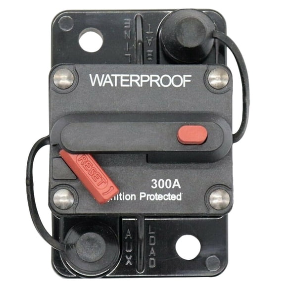 12V~36V Circuit Breaker Fuse Inverter for Auto Truck RV Marine Trailer Manual Restoration Waterproof Power Circuit Breaker (300A)