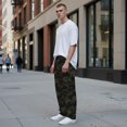 thumbnail image 6 of Men's pajama pants with dark forest wolf howling moon pattern， soft home pajama pants， casual and comfortable loose fit pajama pants， elastic waistband， the ideal gift, 6 of 10