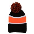 thumbnail image 1 of Beanie a rayas de invierno con POM - Negro / Melón TOP HEADWEAR Beanie, 1 of 1