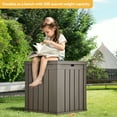 thumbnail image 5 of Uforic 51 Gallon Deck Box ,Resin Outdoor Storage Box with Side Handles for Patio, Garden, Waterproof&Lockable,  Light Brown, 5 of 5