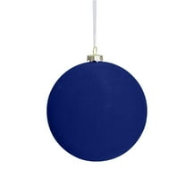 Taotanxi 3.5inch Velvet Christmas Balls Flocked Christmas Tree Ornaments 9pcs Plastic Balls Xmas Hanging Ornaments Decoration Blue