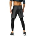thumbnail image 5 of Active Men's 2-in-1 Athletic Training Shorts with Built-In Compression Leggings and Elastic Waistband - X Large, Gray, 5 of 7