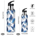 thumbnail image 2 of 1000ML Transparent Sports Water Bottle with Handle & Straw Portable Water Bottle for Outdoor Camping Gym Blue and White Butterfly, 2 of 7