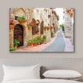 thumbnail image 3 of HFDF Beautiful Scenery Landscape of Picturesque Lane with Flowers an Italian Hill Town - Canvas Art Wall Art - 18x12inch Framed, 3 of 5