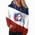 thumbnail image 4 of Godom Womens Baseball Hoodie Baseball Sweatshirts Long Sleeve Tops Lightweight Hoodie, 4 of 5