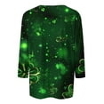 thumbnail image 4 of successthop St Patricks Day T Shirts for Women Green Casual Oversized Crewneck Top 3/4 Sleeve Shirt Plus Size Outfits, 4 of 5