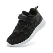 Weestep Girls and Biy Lightweight Knit Comfort Running Sneaker Shoe(9 Toddler, Grey/Black)