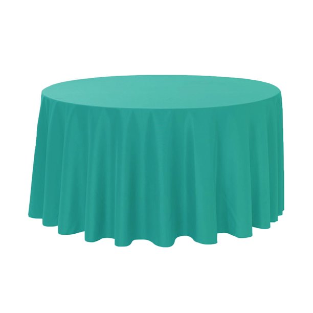 120 Inch Round Polyester Tablecloth Teal