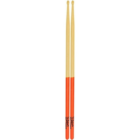 ZILDJIAN 7ACWMO MAPLE 7A WOOD ORANGE DIP ACORN TIP SHAPE DRUMSTICKS - 6 PAIRS
