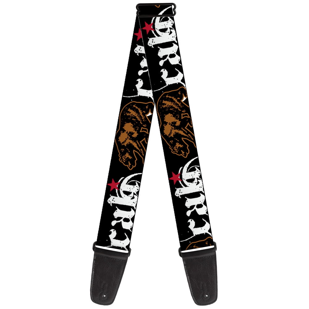 Buckle-Down Guitar Strap, Cali Grizzly Bear, 2 Inches Wide