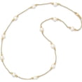 thumbnail image 2 of 14K Yellow Gold 5-6mm White Near Round Fw Cultured Pearl Bead 12-Station Necklace Made In Canada xf445-18, 2 of 5