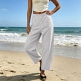 thumbnail image 7 of Tqcoqu Barrel Pants for Women,Baggy High Waisted Wide Leg Trousers,Lightweight Summer Y2k Pants with Pockets,White Women's M-XXL, 7 of 7