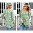 thumbnail image 5 of SOMER Boho Tops For Women Long Sleeve Shirts Dressy Casual Blouses With Printed Pleated Button Tunic Tops for Going Out, 2025 Fall Trendy, 5 of 6