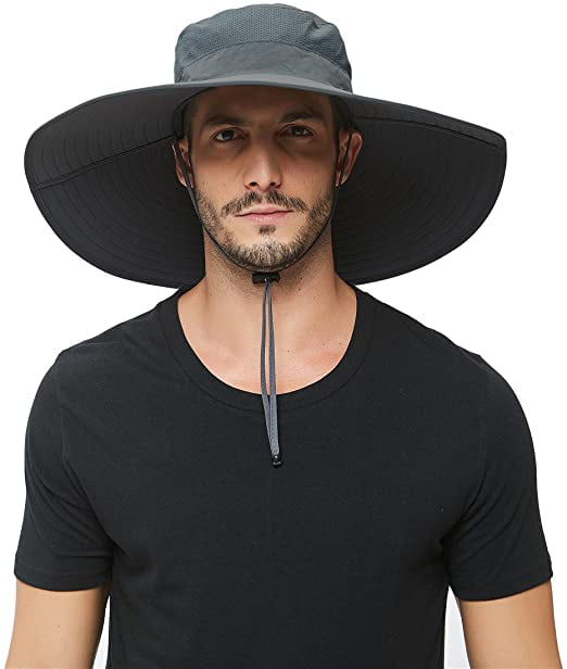 Waterproof Sun Hat Summer Outdoor Safari Hat Fishing Hiking Boonie Hats Men's Super Wide Brim Bucket Hat UPF50 