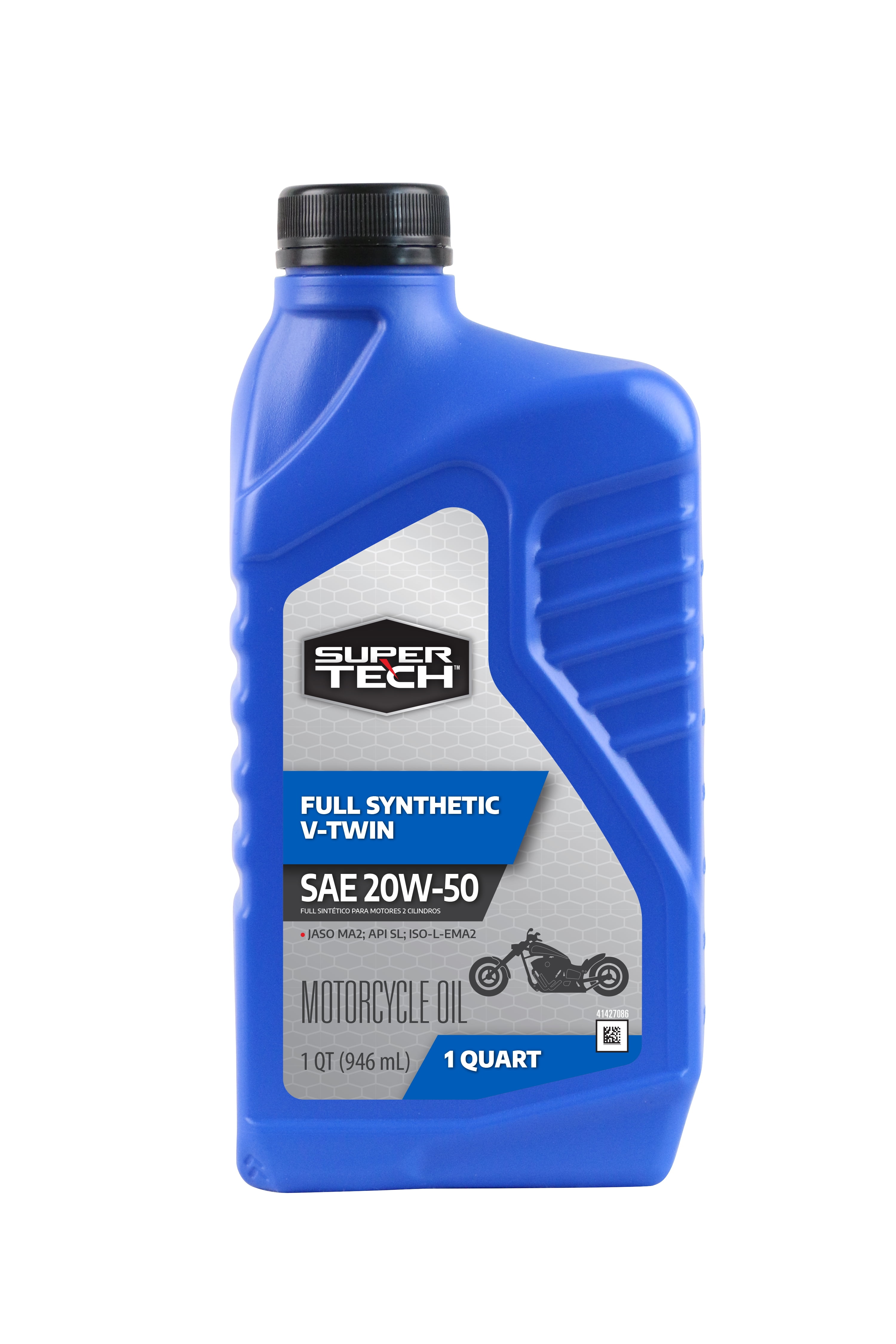 Super Tech Full Synthetic SAE 20W-50 V-Twin Motorcycle Oil, 1 Quart