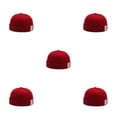 thumbnail image 1 of tamizeot Mode Bonnet 3 Rayures Imprimé Rétro Style Marin INS Bonnet Sans Bord Couleur Unie Bonnet Dansant Rouge 5Ensemble, 1 of 6