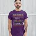 thumbnail image 3 of Tee Hunt Merry Christmas T-shirt Cute Bullfinch Ugly Sweater Theme Xmas Men's Tee, Purple, XX-Large, 3 of 5