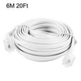thumbnail image 2 of Unique Bargains 6M 20ft RJ11 6P2C Telephone Extension Cable Connector White, 2 of 5