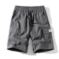 thumbnail image 5 of Nestiefly Mens Cargo Cotton Chino Cargo Shorts Drawstring Stretch Elastic Waist Casual Lightweight Summer Work Short with Multi Pockets 2026 Gray L, 5 of 5