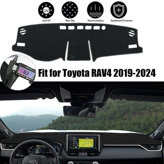 Fit For 2019-2024 Toyota Rav4 Car Anti Slip Dashboard Pad Black Dash Cover Mat