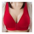 thumbnail image 1 of Plus Size Push Up Bra Front Closure Solid Color Brassiere Bra 36-46 Wireless Underwear for Women, 1 of 2