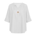 thumbnail image 6 of LWITHSZG Half Sleeve Tops for Women Plus Size Loose Fit Short Sleeve Plain T Shirts Business Casual ​Work Blouses Summer Vacation Outfits S-5XL, 6 of 7