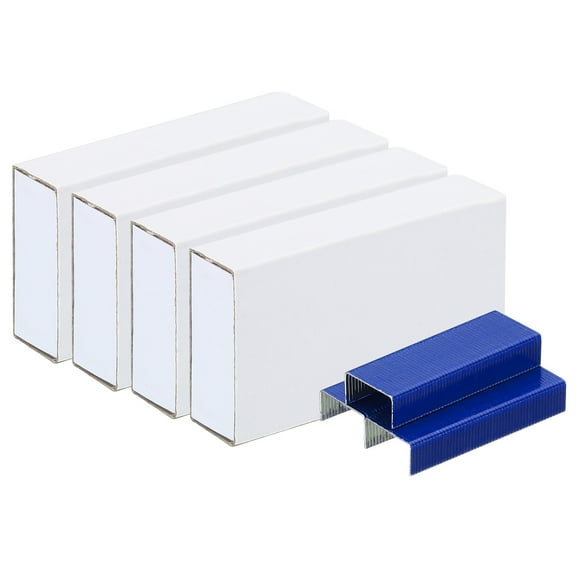 Unique Bargains Staples for Stapler, 4 Pack(1000Pcs Staples Per Pack) #10 Mini 3/16 Inch Length Staples Jam Free Blue