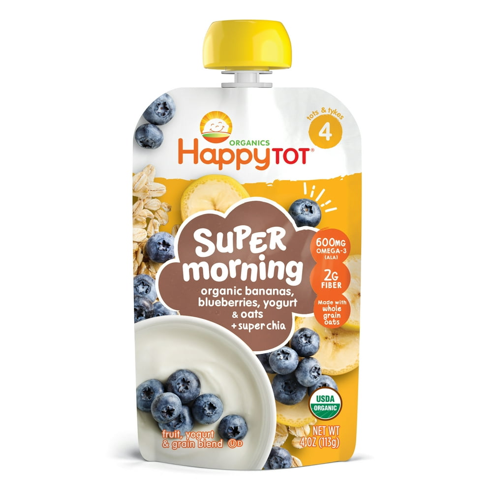 Happy Tot Organics Super Morning Baby Food, Stage 4, Bananas