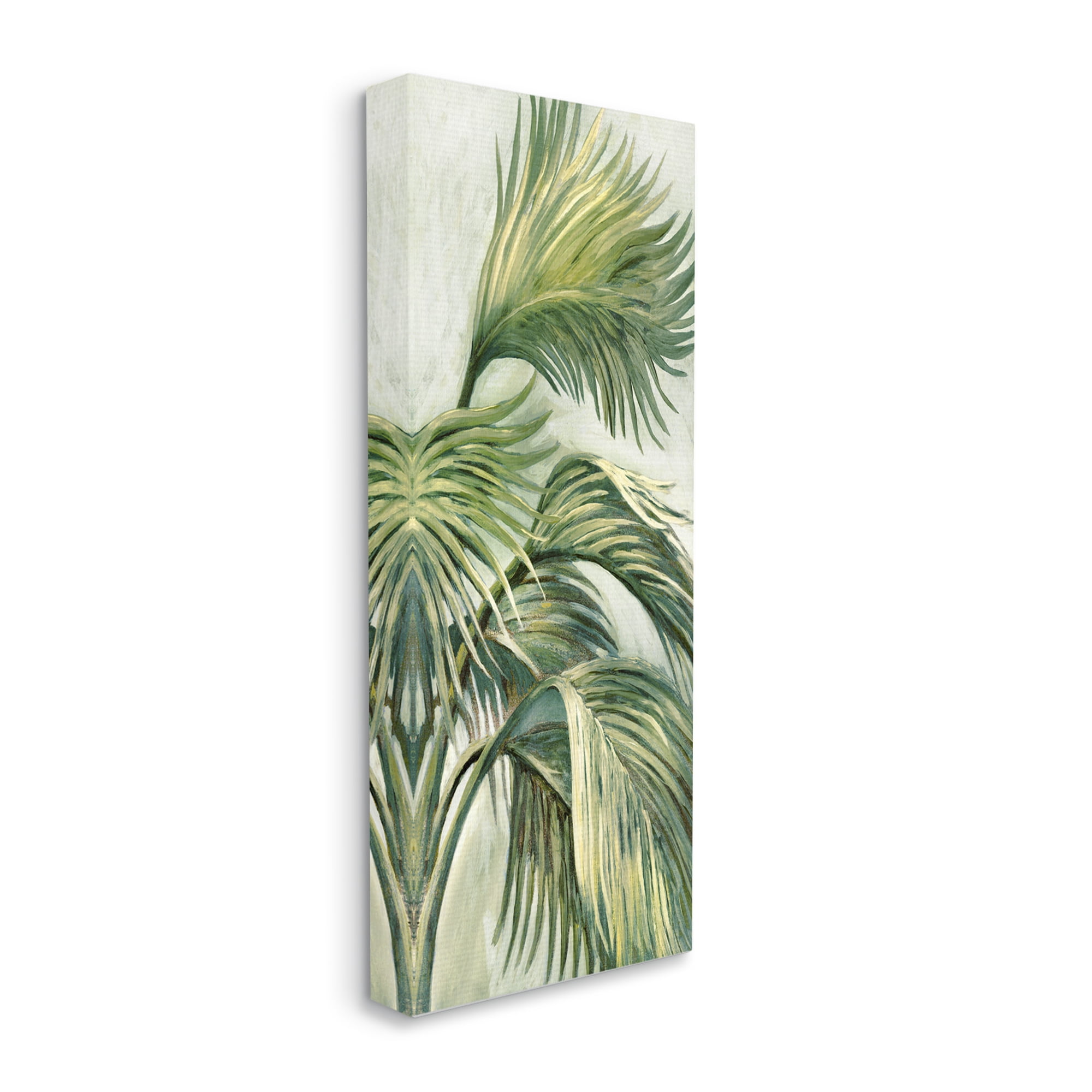 Stupell Industries Tropical Palm Fans Botanical & Floral Painting Gallery Wrapped Canvas Art Print Wall Art, 17 x 40