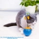 thumbnail image 4 of Juguete para gatos, bola interactiva electrónica, 3 en 1 con pluma, dispensador de alimentos y punto de luz roja, bola giratoria de 360 grados. (Azul) JFHHH pequeña, 4 of 4