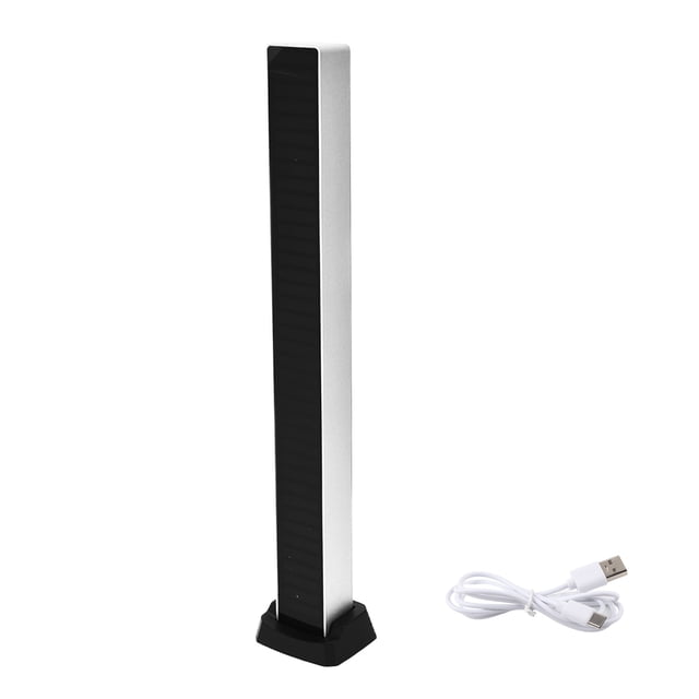 Luz de ritmo RGB de 40LED, barra de luz de carga USB colorida, luz de Control de voz con Base para KTV Bar PartyWhite Shell