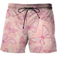 thumbnail image 1 of Pantalones cortos informales de secado rápido para hombre, Shorts con estampado clásico de mariposa de dibujos animados, tabla de playa para correr, surf con cordón Fivean unisex, 1 of 2