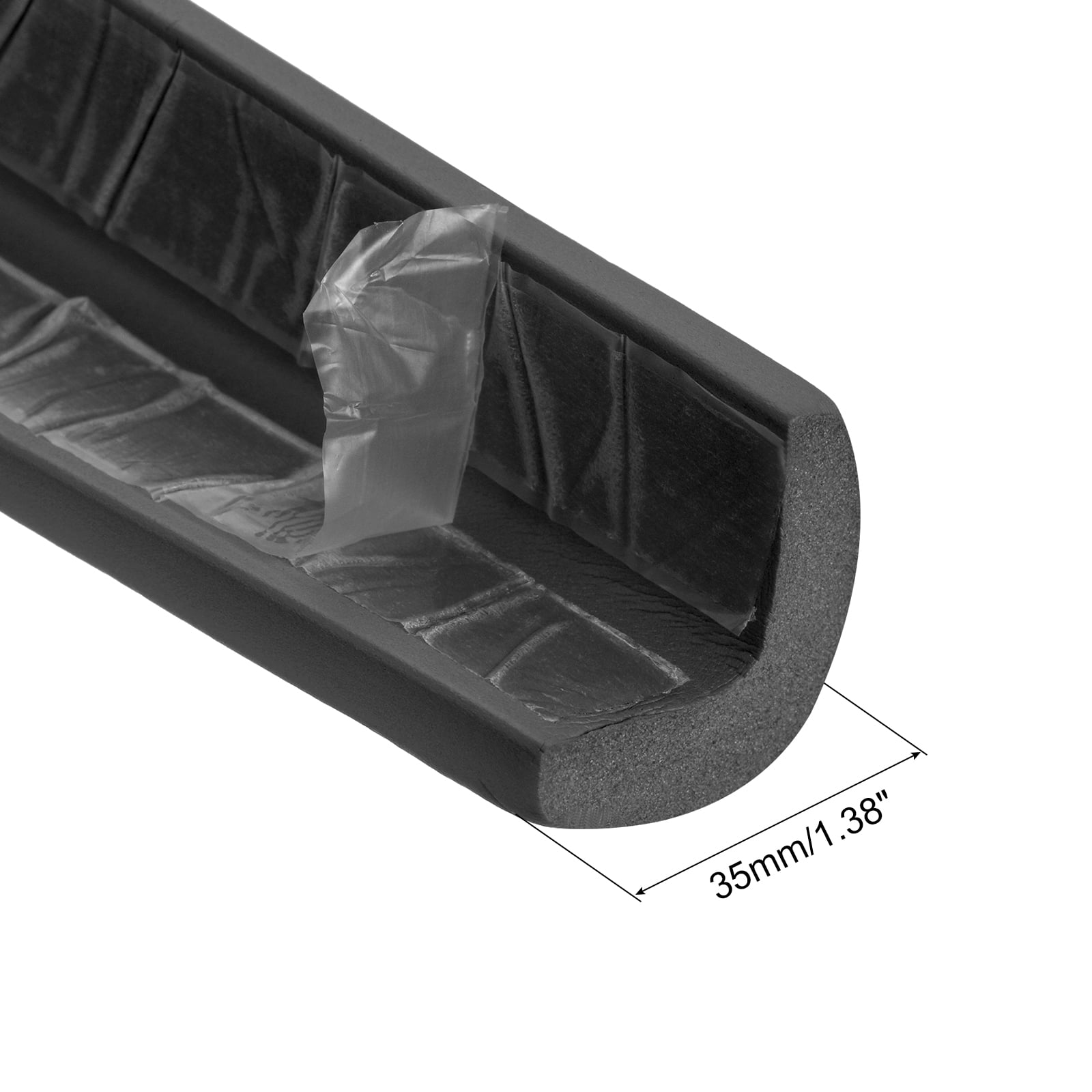 Uxcell Corner Guards Protectors 6.56ft(2M), Pack Foam Bumper L Shape, Black