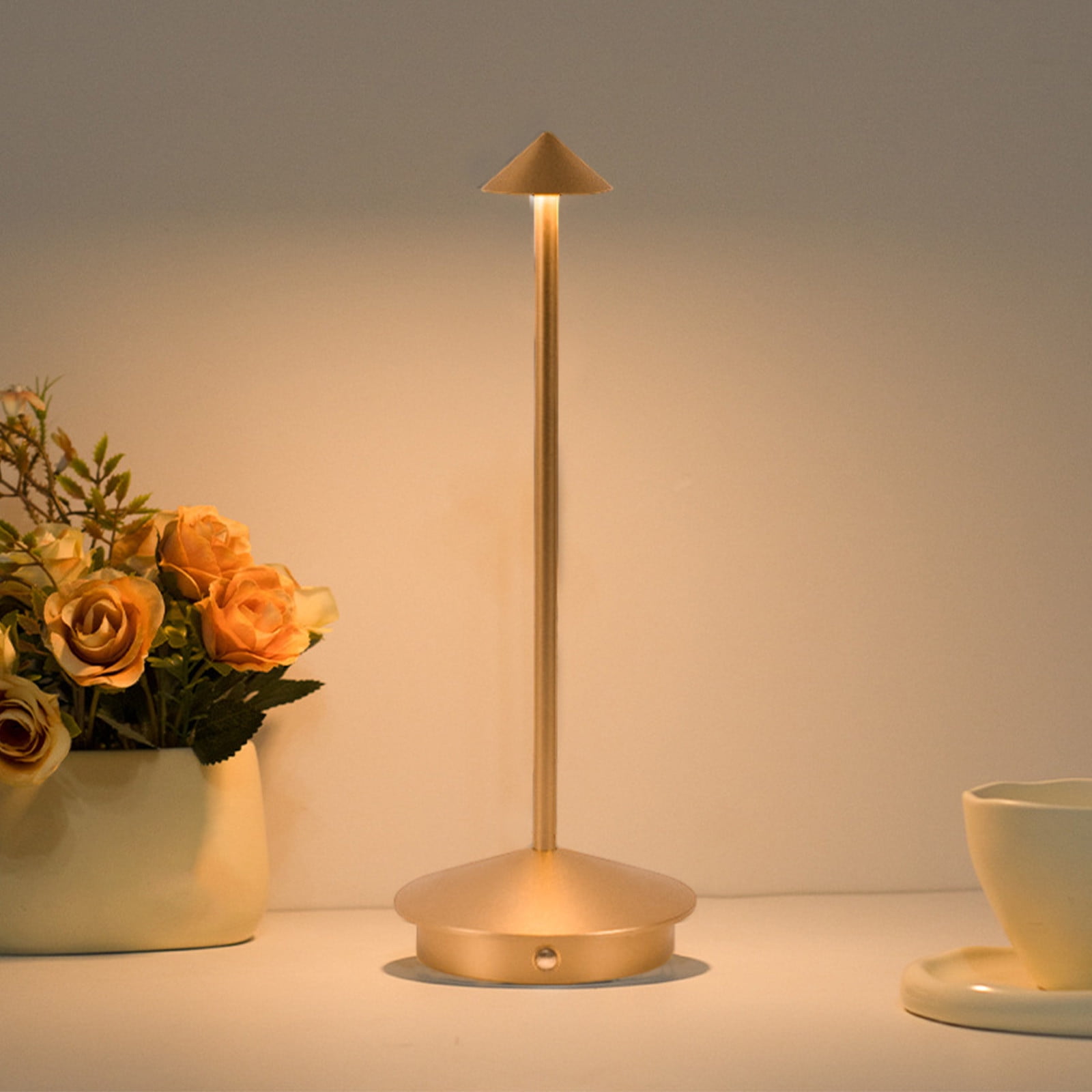 Home Sale! Jubipavy Table Lamps Rechargeable LED Dinning Desk Lamp Portable Metal Table Light With Stepless Dimming 3 Level Brightness For Home Restaurant Bar Cafe Patio