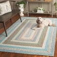 thumbnail image 5 of SAFAVIEH Braided Kaylee Striped Machine Washable Reversible Area Rug, Beige/Light Blue, 6' x 9' Oval, 5 of 20
