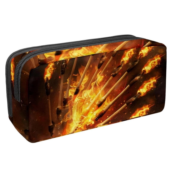 MUOOUM Pencil Case, Fire and Darts Large Capacity Pencil Pouch Stationery Pen Bag
